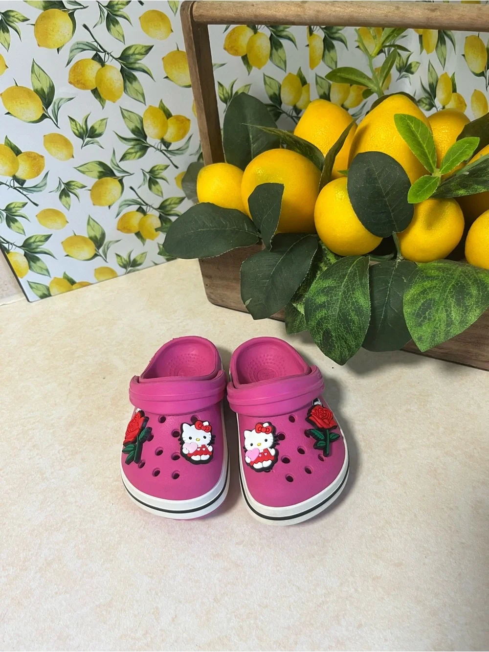 Kids Pink Crocs Size C4/5